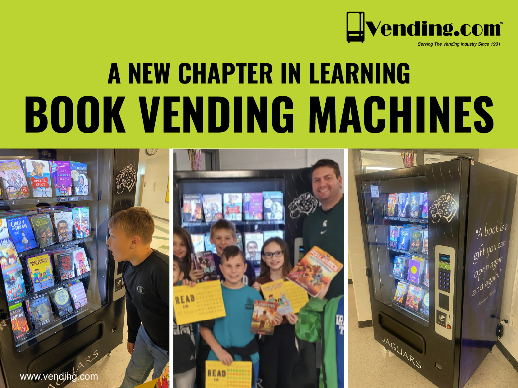 Book vending machine in www.actionguardvending.com